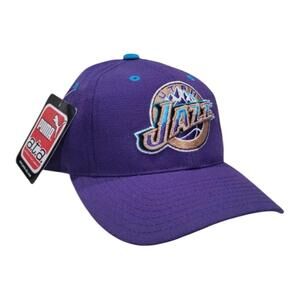 Vintage Utah Jazz Puma Hat Cap Puma Team Ground Flex Purple Y2K Era Snapback
